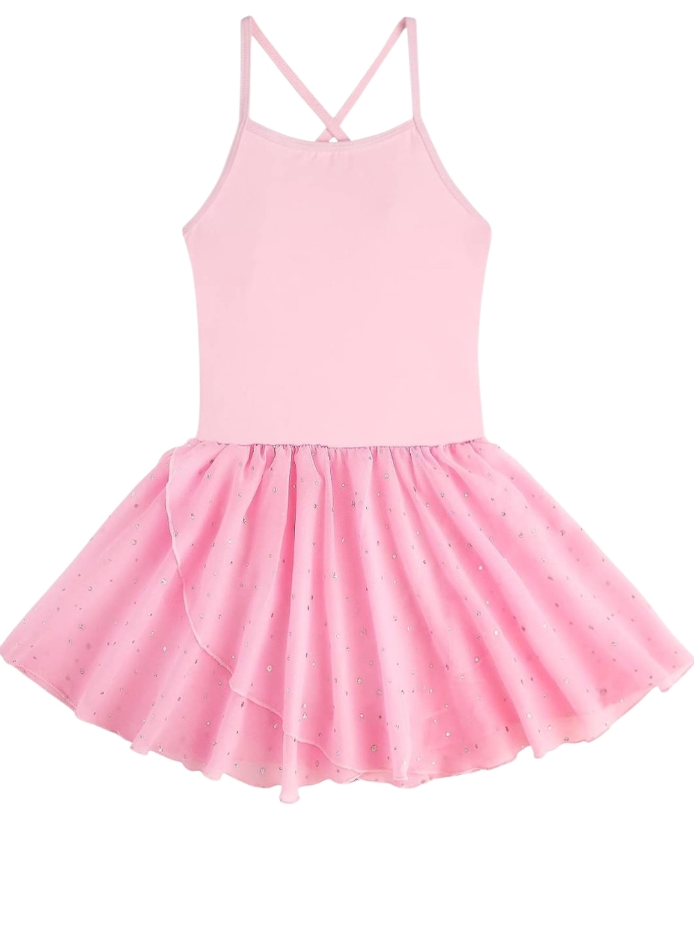 Pink Girls' Tulle Dance Leotard